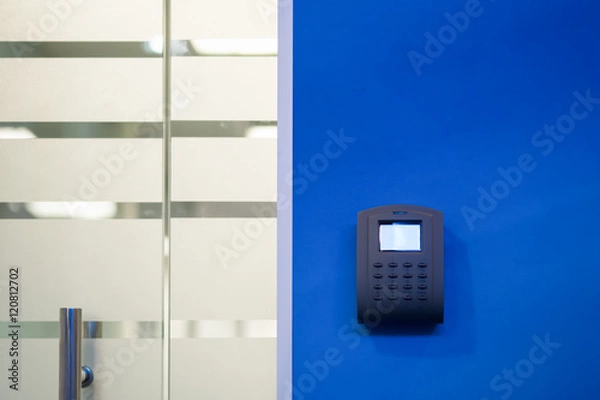 Fototapeta Door access control keypad with keycard reader