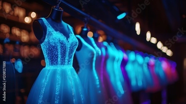 Obraz Glowing Bridal Gowns: A Luminescent Fashion Display