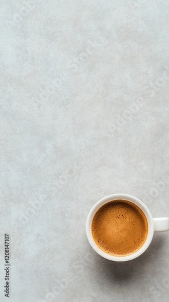Fototapeta Minimalist Productivity Boost Sleek Ceramic Coffee Cup on Textured Surface - Ideal Morning Routine Visual for Creative Workspaces and Digital Campaigns