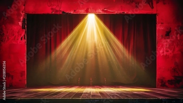 Fototapeta Red grungy background with spotlight background