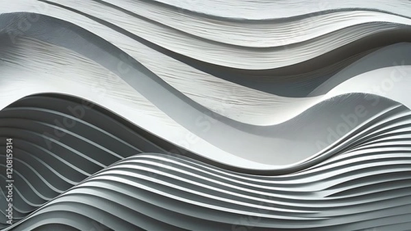 Obraz White texture. gray abstract pattern seamless. wave wavy nature geometric modern