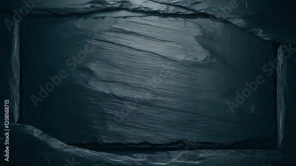 Obraz Top view of blank black slate textured background