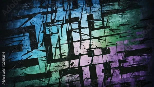 Obraz Grunge scratched halftone backdrop