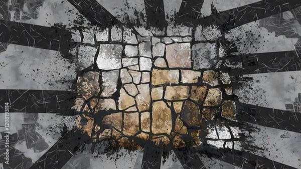 Obraz Distressed overlay texture of cracked concrete, stone or asphalt. grunge background. abstract halftone vector illustration
