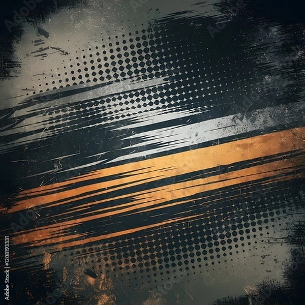 Obraz Grunge scratched halftone backdrop