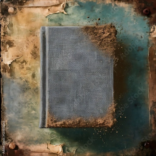 Obraz Abstract frame of grey book cover. Canvas texture. dirt overlay or screen effect use for grunge background and vintage style.