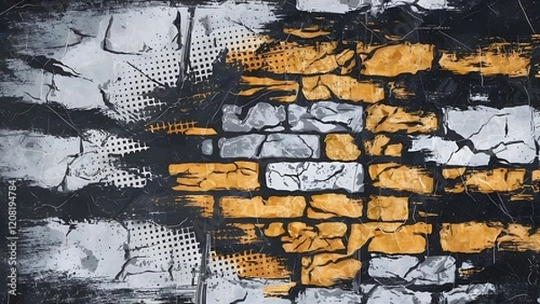 Obraz Distressed overlay texture of cracked concrete, stone or asphalt. grunge background. abstract halftone vector illustration