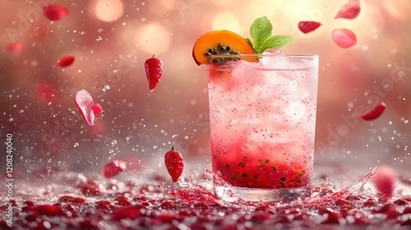 Fototapeta Refreshing Summer Cocktail: A Burst of Flavor and Color