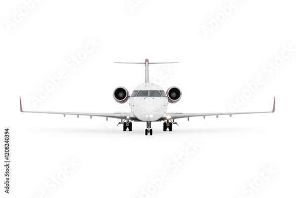 Obraz Front view of a passenger regional jet isolated