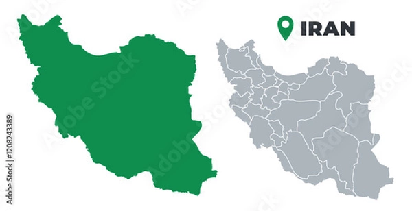 Obraz Iran map simple flat outline vector set