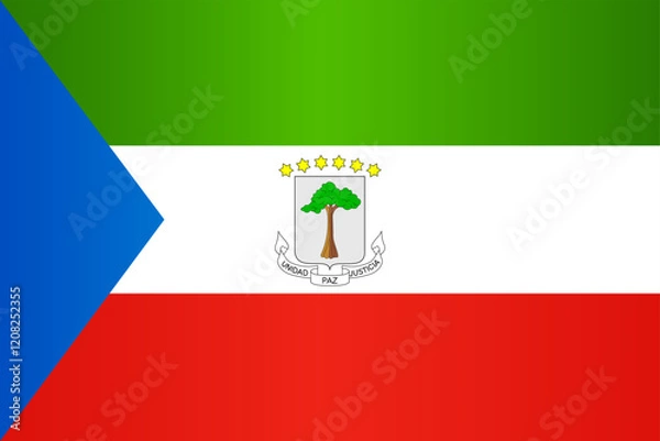 Fototapeta Illustration of the National Flag of the Republic of Equatorial Guinea. Vector element