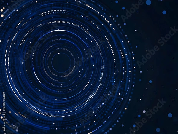 Obraz Abstract Blue Circular Light Background