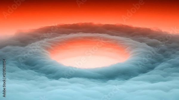 Fototapeta 3D Abstract Cloud Background Orange Glow