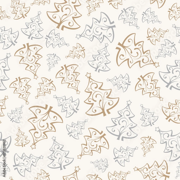 Fototapeta Christmas Tree Seemless Pattern Design