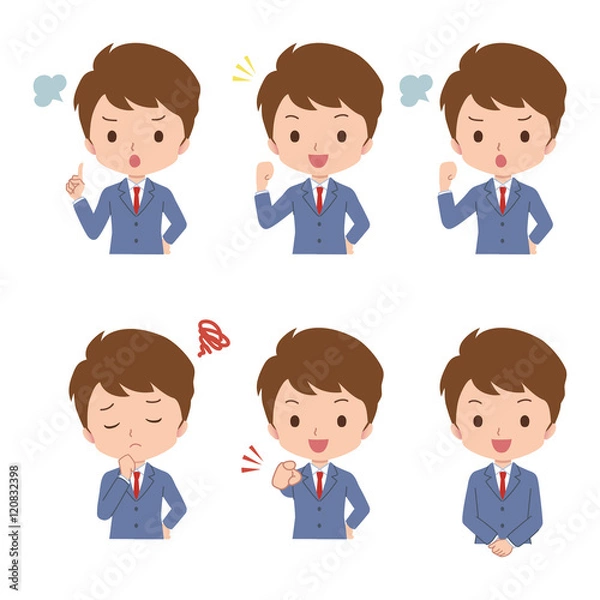 Fototapeta 男性　ビジネスマン　イラスト