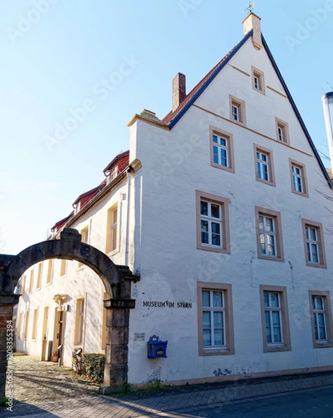 Fototapeta Architectural monument in Warburg, Germany, Museum in the Stern, probably built in 1340 as a noble residence