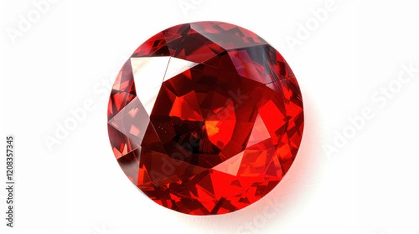Fototapeta ruby gemstone isolated on white background