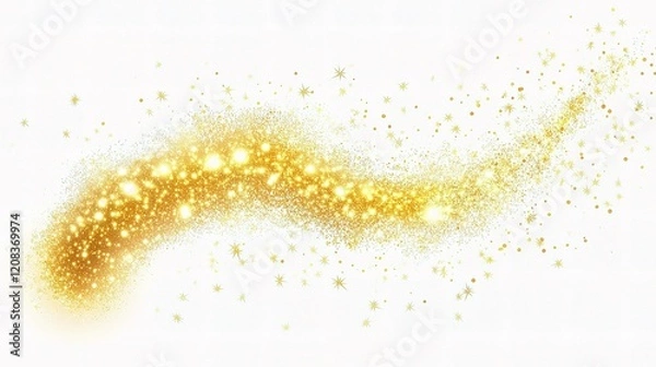 Fototapeta Bright Golden Fireworks Vector Material with Sparkles and Lines