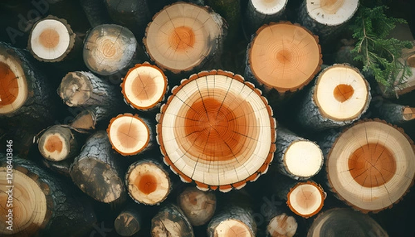 Obraz stack of wood wallpaper background