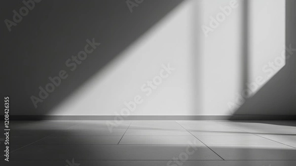 Fototapeta Empty Room with Grey Walls and Floor, ideal for background or staging