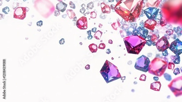 Fototapeta Realistic Rhinestone Design with Sparkling Facets and Lines