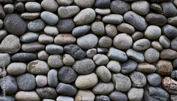 Fototapeta seamless stone texture row of rocks arranged from largest to smallest gravel background