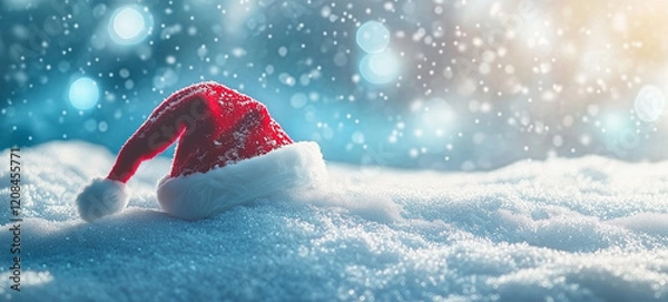 Obraz santa claus on snowy mountain.