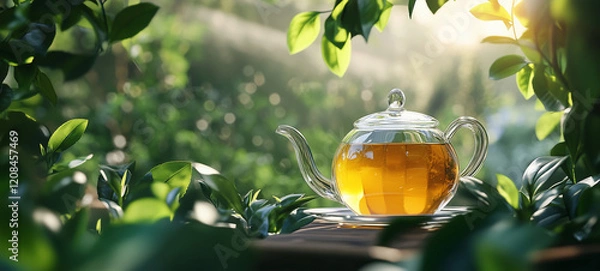 Obraz tea ceremony in the forest
