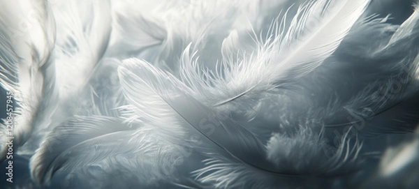 Obraz beautiful white feather with blue sky