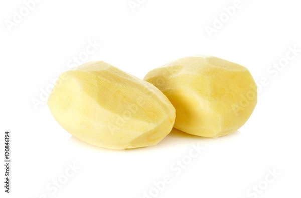 Obraz peeled potato on white background