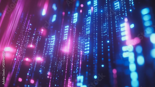 Fototapeta Smart digital Innovation city with connection network reciprocity over the cityscape. of future smart wireless digital city and social media networking systems that connects people with in city