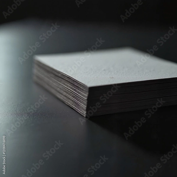 Obraz Stack of blank paper on dark surface, simplicity and creativity