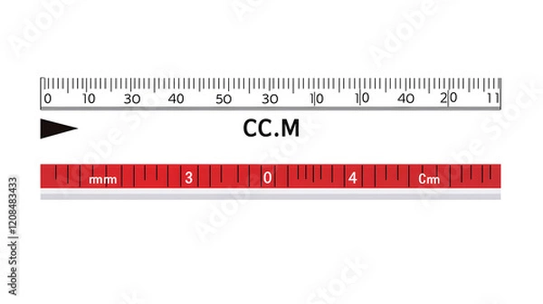 Fototapeta Visual Guide for Conversion from Millimeters to Centimeters with Clear Annotations