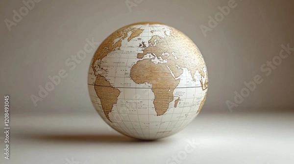 Obraz Digital diagram of a futuristic planet hologram symbolizing global fintech innovation minimalistic bright tone modern style blurred background with empty blank caption space dynamic concept

