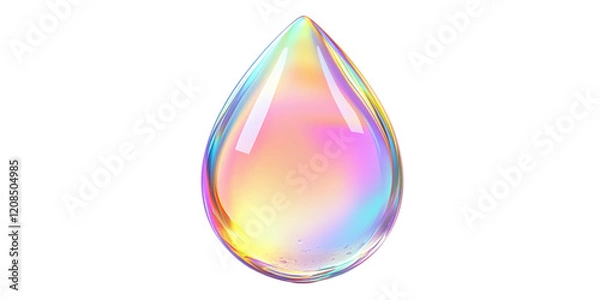 Obraz Iridescent Holographic Liquid Drop Abstract Pastel Rainbow Jewel Teardrop