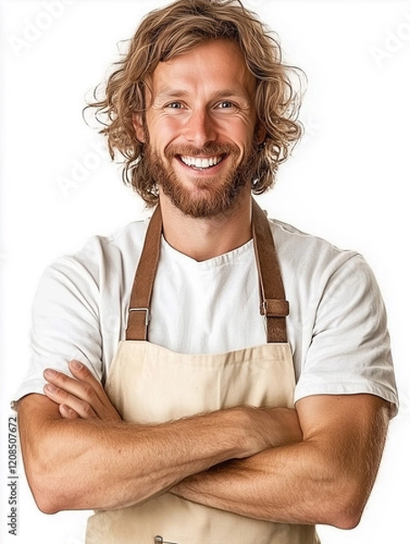 Obraz Small Business Owner Wearing an Apron