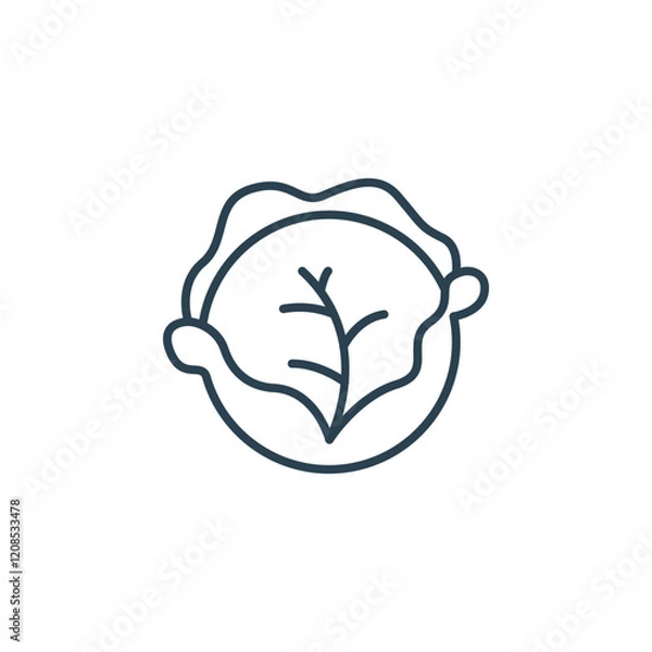 Obraz Minimalist cabbage icon design for health and wellness applications