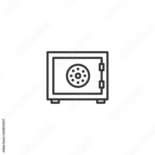 Fototapeta Secure vault line icon - safe storage and protection concept illustration