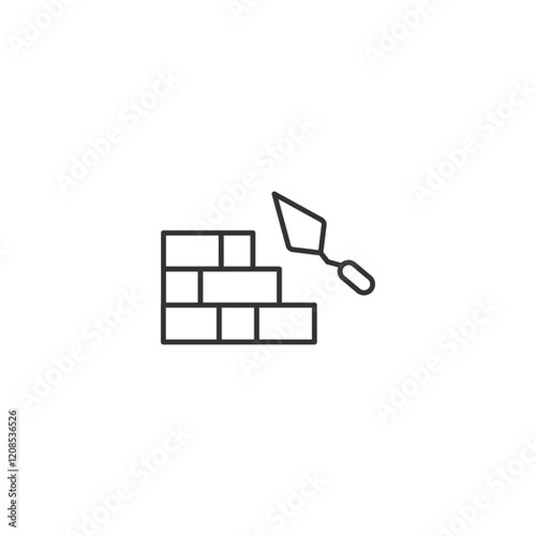 Fototapeta Bricklaying tools icon representing construction and building concepts