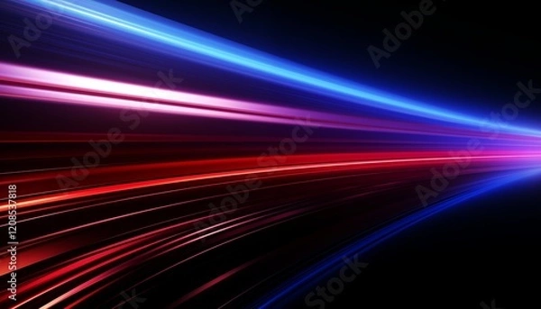 Fototapeta abstract motion loop, blue, red, pink, line