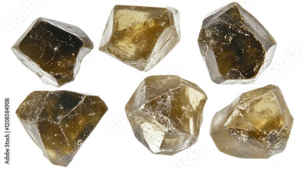 Fototapeta Natural Amber Rocks on Transparent Background Generative AI