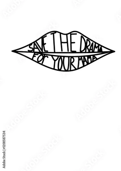 Fototapeta Save the Drama for Your Mama SVG Design – Fun and Sassy Artwork for Personalized Gifts, Rachel T Shirt Design, SVG Vector Design for Printing