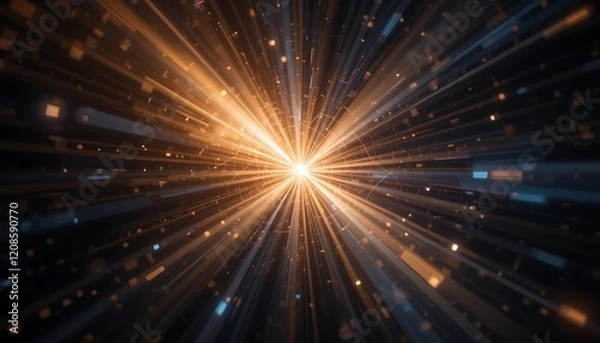 Fototapeta Abstract Golden Light Rays Burst Background