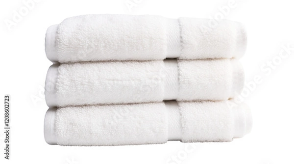 Fototapeta Soft White Towels Stacked for Hotel or Spa Setting