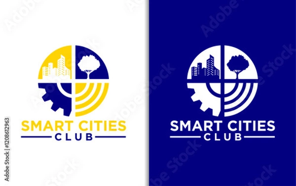 Obraz Smart city logo symbol or icon template