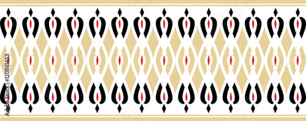 Fototapeta Elegant decorative border made up of golden red and black colors