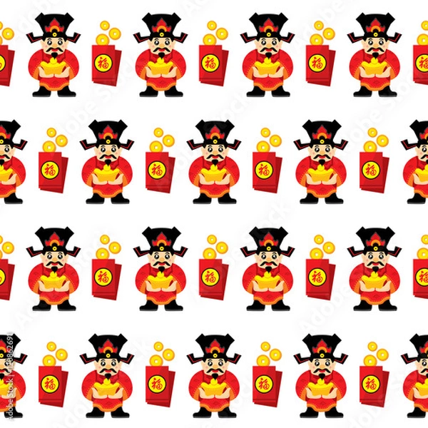 Fototapeta Chinese Lucky God Seamless