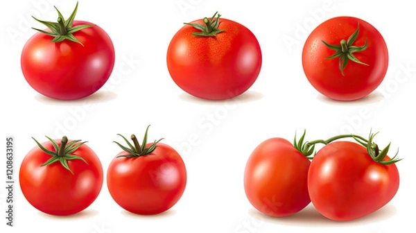 Fototapeta Ripe Tomatoes in a Collection of Vibrant Red Varieties Generative AI