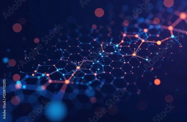 Obraz Abstract background hexagon network technology