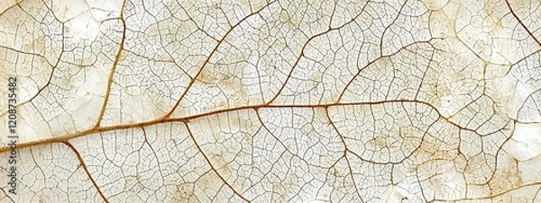 Fototapeta Intricate vein patterns of leaves illuminated by backlighting in earthy tones
